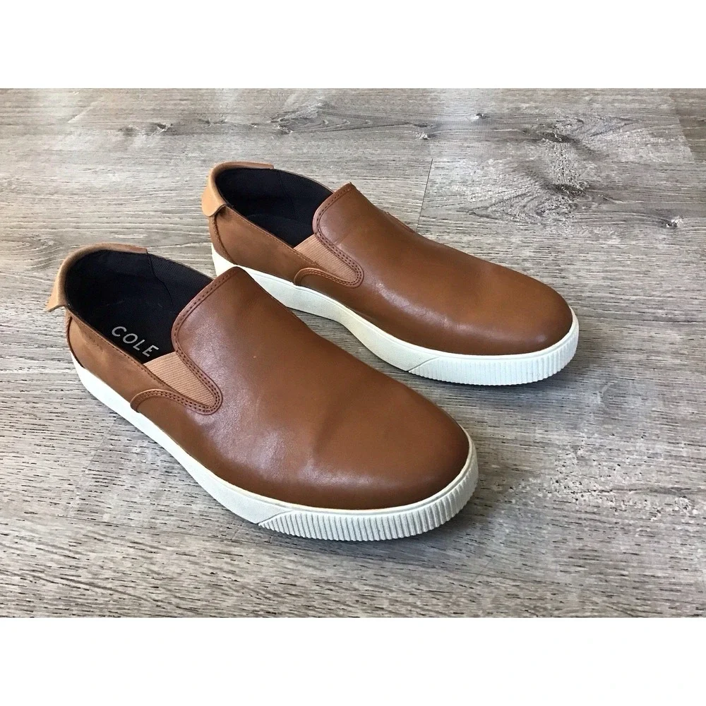 Cole Haan C33796 Mens Size 9.5 M Nantucket 2.0 Slip on Casual Shoes British Tan